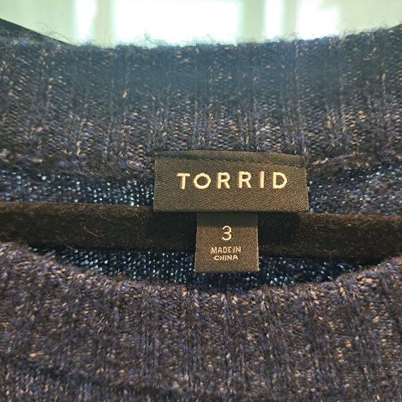 NWOT Torrid Vegan Cashmere Pullover 2-Fer Sweater Blue Size 3 - Picture 4 of 11